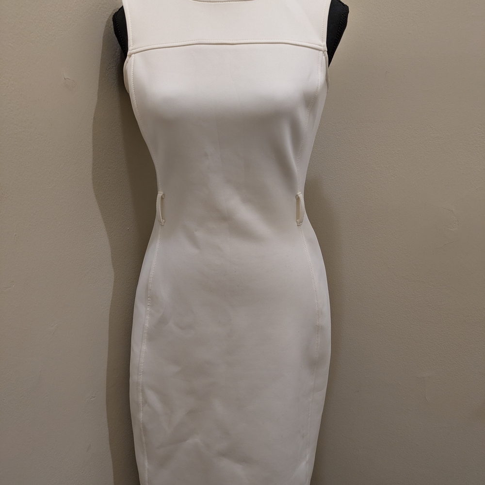 Calvin Klein White Sleeveless Sheath Mini Dress